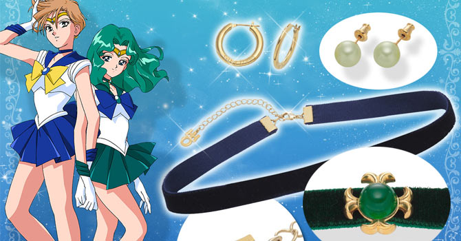 Sailor Uranus & Sailor Neptune Choker and Earrings Set
